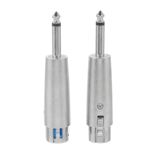 VANZACK 2 Stück 6,35 Mm Auf Xlr-buchse-adapter: Mikrofonanschluss Aus Metall – Stabile Signalübertragung Für Live-streaming Auf Der Bühne von VANZACK