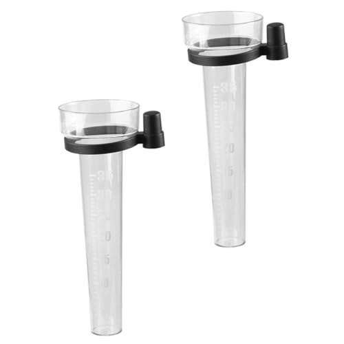 VANZACK 2 Stück Outdoor Regenmesser aus Robustem Kunststoff Transparenter Niederschlagsmesser ohne Holzstab mit Weithalsöffnung für Garten Feld und Sprinklerbewässerung von VANZACK