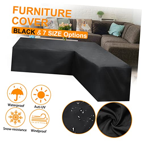 VANZACK 2 Stück Oxford Form Ecksofa Abdeckung Staubdicht Uv Schutz Möbel Schutzhülle mit Zugband für Garten Terrasse von VANZACK