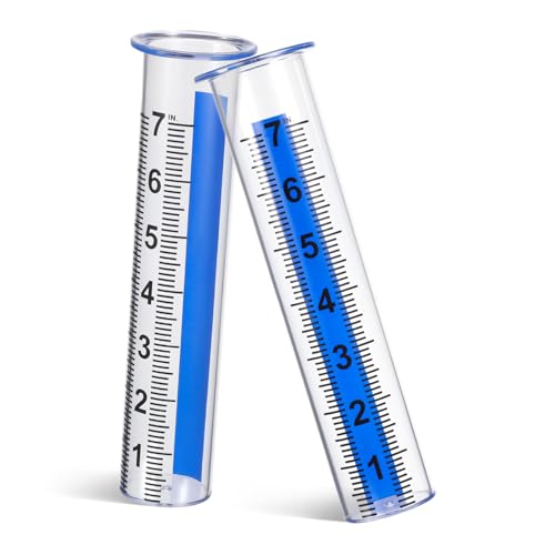 VANZACK 2 Stück Präziser Regenmesser Ersatzrohre aus Transparentem Kunststoff mit Großer Anzeige für Garten Grünflächen und Außenbereich zur Einfachen und Genauen Niederschlagsmessung von VANZACK