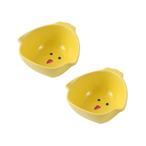 VANZACK 2 Stück Teiliges Keramik futternapf Hühner Design Langlebige und Leicht zu Reinigende Napfschalen für Haustierfütterung für Futter und Snacks Sicher und Praktisch für Kleintiere von VANZACK