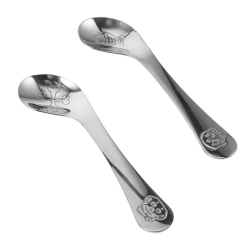 VANZACK 2 Stück Teiliges Lernlöffel aus Edelstahl mit Ergonomischem Gebogenem Griff für Kleinkinder Auslaufsicherer Leichter Trainingslöffel für Junge Mädchen zum Selbstständigen VANZACK 2 Stück Teiliges Lernlöffel aus Edelstahl mit Ergonomischem Gebogenem Griff für Kleinkinder Auslaufsicherer Leichter Trainingslöffel für Junge Mädchen zum Selbstständigen von VANZACK