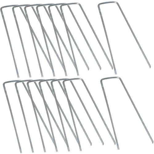VANZACK 25 Stück Teiliges U Förmiges Gartennagel aus Verzinktem Robuste Bodenanker zur Befestigung von Kunstrasen Gartenvlies und Planen Wetterfest für Gartenboden Geeignet von VANZACK