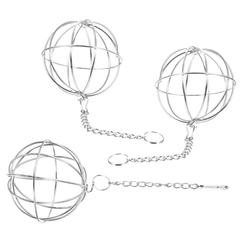 VANZACK 3 Stück Kaninchen Futterspender aus Edelstahl Hängende Futterbälle für Kleintiere Wiederverwendbare Heuraufen mit Aufhängung Leicht und Vielseitig für Hasen und Kleine Haustiere von VANZACK