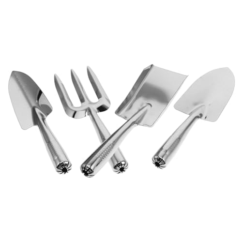 VANZACK 4 Stück Gartenwerkzeug Set Teilig Robuste Rechen und Kelle für Pflanzen und Pflegen Pflanzen im Innen und Außenbereich Langlebig und Vielseitig Einsetzbar von VANZACK