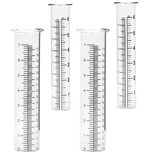 VANZACK 4 Stück Regenmesser Spielzeug für draußen Röhren einfrieren Regen Reagenzglas Outdoor-Spielsets klares Reagenzglas Werkzeug zur Regenfallmessung Präzision Lieferungen von VANZACK