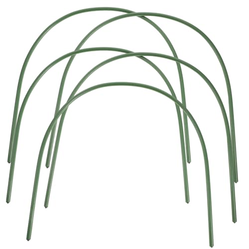 VANZACK 5 Stück Gewächshaus Bögen Kunststoffbeschichteter Metall Bogenförmige Gartenstützen Frostschutz Mini gewächshaus Pflanzenhalter Wiederverwendbar Robust von VANZACK