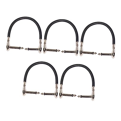 VANZACK 5 Stück Teiliges Rechtwinkliges Gitarreneffekt Pedal Patchkabel Elbow Stecker für Pedalboards Schwarz Hochtransparente Audioübertragung für Mikrofon und VANZACK 5 Stück Teiliges Rechtwinkliges Gitarreneffekt Pedal Patchkabel Elbow Stecker für Pedalboards Schwarz Hochtransparente Audioübertragung für Mikrofon und von VANZACK