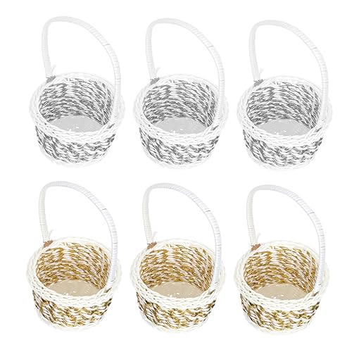 VANZACK 6 Stück Teiliges Handgefertigtes Aufbewahrungskorb Hochwertigem Material Multifunktional für Obst und Haushaltsgegenstände Stilvoll Geflochten Gold und Silberfarben Leicht Tragbar VANZACK 6 Stück Teiliges Handgefertigtes Aufbewahrungskorb Hochwertigem Material Multifunktional für Obst und Haushaltsgegenstände Stilvoll Geflochten Gold und Silberfarben Leicht Tragbar von VANZACK