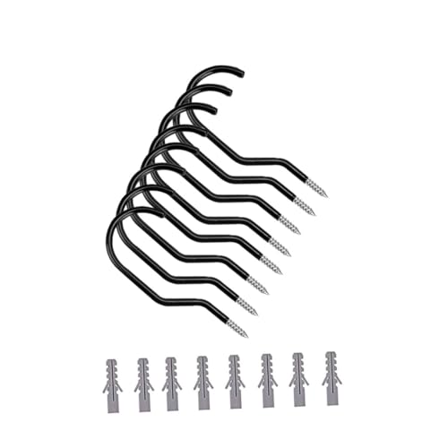 VANZACK 8 Stück Teiliges Heavy duty Fahrradhaken mit Schrauben Robuste Wand Deckenhalterung für Fahrradaufbewahrung in Garage Platzsparend und Vielseitig für Fahrradtypen Schwarz VANZACK 8 Stück Teiliges Heavy duty Fahrradhaken mit Schrauben Robuste Wand Deckenhalterung für Fahrradaufbewahrung in Garage Platzsparend und Vielseitig für Fahrradtypen Schwarz von VANZACK