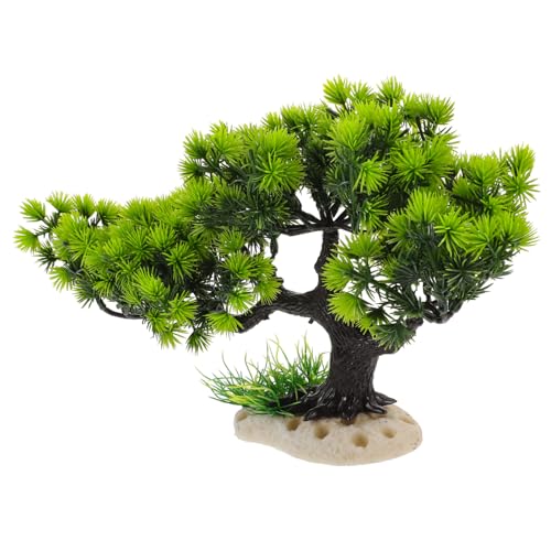 VANZACK Aquarium Bonsai Baum Dekoration Grüne Simulation Kiefern Ornament für Fischbecken und Aquarien Einzigartiges Unterwasser Dekor Langlebig Farbecht von VANZACK