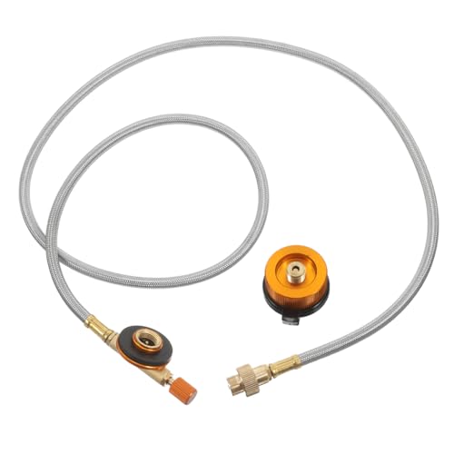 VANZACK Camping Gasadapter Verlängerungsschlauch mit Kontrollventil Universeller Gaskartuschen Adapter für Campingkocher und Grill Langlebig Verbinden von VANZACK