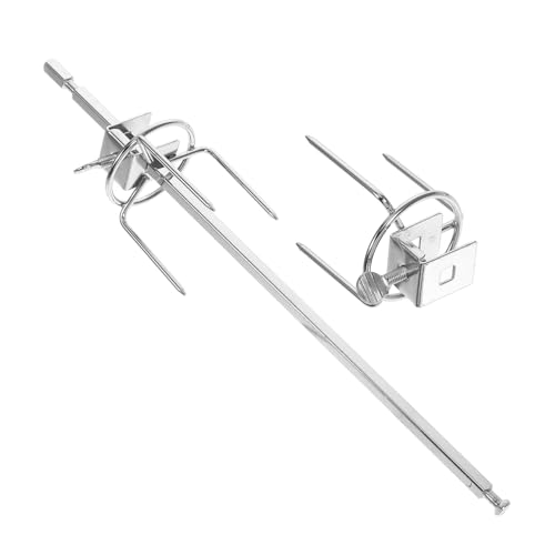 VANZACK Drehspieß mit Stab Robustes Grillzubehör für Hähnchen Fleisch und Fisch Vielseitig Einsetzbar für Grill Ofen und Heißluftfritteuse Abnehmbar und Leicht zu Reinigen von VANZACK