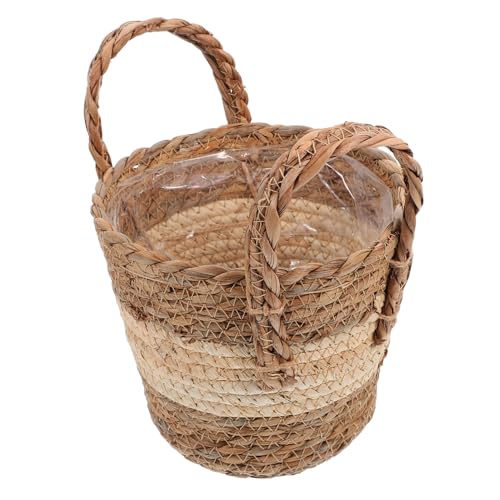VANZACK Geflochtener Korb Mit Griffen Für Pflanzgefäße Im Innenbereich Dekorativer Blumentopf Mit Kunststoffeinsatz Aufbewahrungskorb Zum Organisieren Von Sukkulententöpfen 20 X 17 X 17 VANZACK Geflochtener Korb Mit Griffen Für Pflanzgefäße Im Innenbereich Dekorativer Blumentopf Mit Kunststoffeinsatz Aufbewahrungskorb Zum Organisieren Von Sukkulententöpfen 20 X 17 X 17 von VANZACK