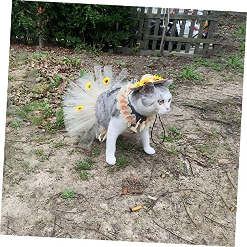 VANZACK Haustier Kostüm mit Strohhut Netzrock und Blumenkranz Verstellbar Atmungsaktiv Geeignet für Kleine Hunde und Katzen für Sommerparty und Fotoshootings VANZACK Haustier Kostüm mit Strohhut Netzrock und Blumenkranz Verstellbar Atmungsaktiv Geeignet für Kleine Hunde und Katzen für Sommerparty und Fotoshootings von VANZACK