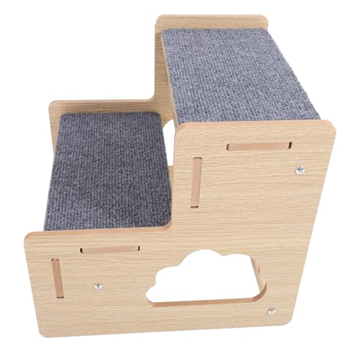VANZACK Hundetreppe aus Holz 2-Stufig rutschfeste Haustiertreppe für Kleine Hunde und Katzen Leicht zu Reinigen Komfortable und Tragbare Hunderampe für Sofa und Bett von VANZACK