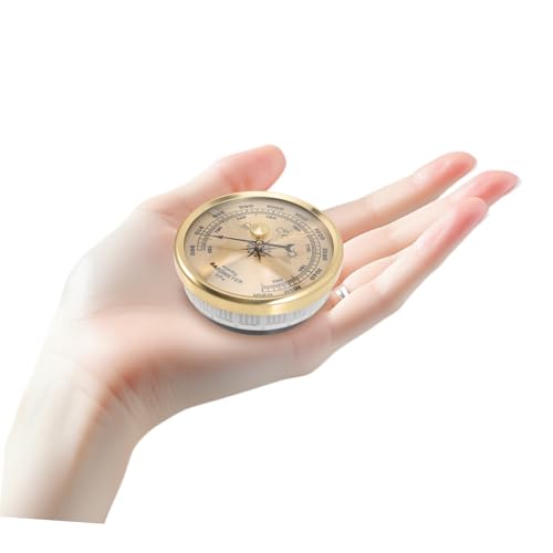 VANZACK Hochpräzises Analoges Barometer für Zuhause Einstellbar und Multifunktional Wetterfestes Aneroid-Wandbarometer zur Luftdruckmessung Leicht Montierbar Metall Kunststoffgehäuse Klare von VANZACK