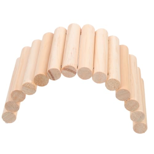 VANZACK Holzleiter für Kleintiere aus Natürlichem Holz Kletterspielzeug für Hamster und Meerschweinchen Dekorative Haustierleiter für Käfig Fördert Bewegung Balance und Koordination von VANZACK