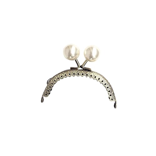 VANZACK Klassische Metall Geldbörsenrahmen mit Perlenverschluss Gebogenes Clutch Accessoire für DIY Handtaschenherstellung Rostbeständig Leicht zu Montieren mit Floralem Reliefdesign von VANZACK