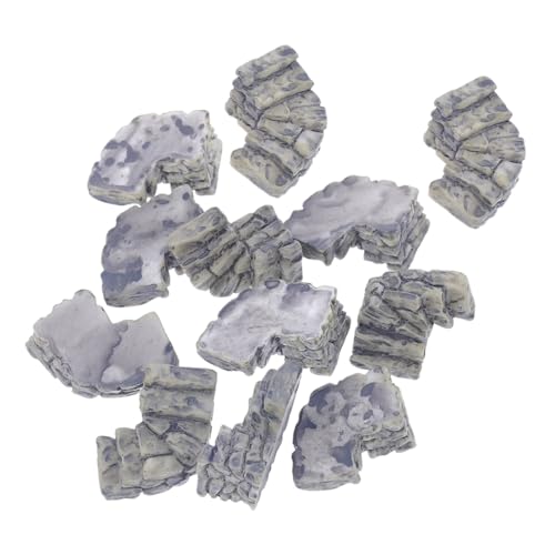 VANZACK 12stücke Garten-gehweg Puppenhaus-zubehör Miniatur-gartentreppe Steintreppe Aus Harz Blumentopf Pflanze Gartenskulpturen Landschaftsdekoration von VANZACK