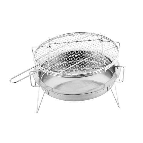 VANZACK Tragbarer Edelstahl Bbq Grill Faltbar Praktisch Leicht Zusammenklappbar Großvolumig für Camping Angeln Garten Outdoor grill Zubehör Langlebig Sicher Vielseitig Einsetzbar von VANZACK