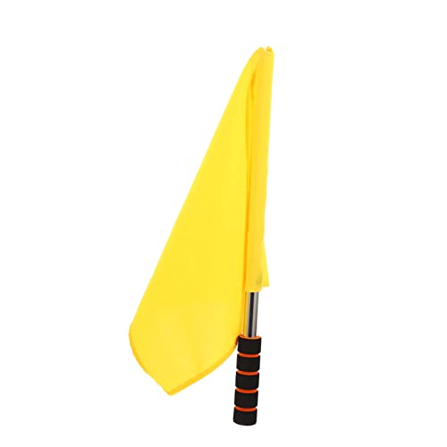 VANZACK Verkehrs Signalflagge Gelb Handwimpel Leichtes Warnsignal Fahne mit Edelstahlstange und Schaumstoffgriff Für Schiedsrichter Verkehrskontrolle Sporttraining Rennen von VANZACK
