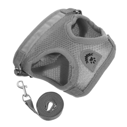 VANZACK Verstellbares Katzen und Kleines Hundegeschirr Set mit Leine Leichtes Meshweste für Haustiere aus Strapazierfähigem Material Ausbruchssicher Graues Design für Outdoor Aktivitäten VANZACK Verstellbares Katzen und Kleines Hundegeschirr Set mit Leine Leichtes Meshweste für Haustiere aus Strapazierfähigem Material Ausbruchssicher Graues Design für Outdoor Aktivitäten von VANZACK