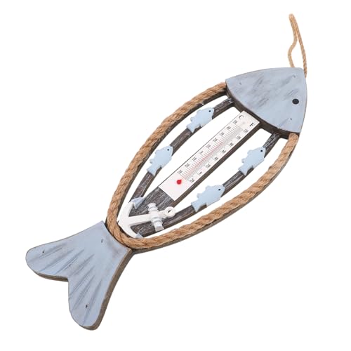 VANZACK Vintage Fisch-wandthermometer im Fischknochen-design Nautisches Temperaturmessgerät für Terrasse Garten Flur Küstendekor Wetterfestes Rustikales Wandbild von VANZACK
