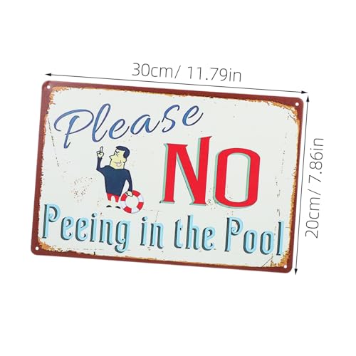 VANZACK Vintage Metall Schwimmbad Schild Pool Sicherheitszeichen Outdoor Dekoratives Blechschild für Garten und Poolbereich von VANZACK