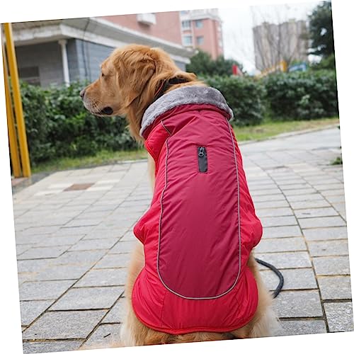 VANZACK Wasserdichter Hundemantel aus Baumwoll Polyester mit Warmem Futter und Reflektierendem Design Rote Winterkleidung für Kleine und Mittelgroße Hunde für Kalte Nasse Herbsttage VANZACK Wasserdichter Hundemantel aus Baumwoll Polyester mit Warmem Futter und Reflektierendem Design Rote Winterkleidung für Kleine und Mittelgroße Hunde für Kalte Nasse Herbsttage von VANZACK