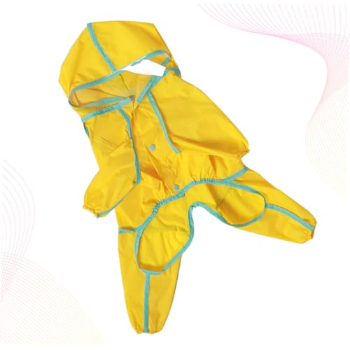 VANZACK Wasserdichter Hunderegenmantel mit Reflektierenden Streifen Hochkragen Leichtem Material Für Kleine und Mittelgroße Hunde Winddicht Einfach Tragbar Gelb VANZACK Wasserdichter Hunderegenmantel mit Reflektierenden Streifen Hochkragen Leichtem Material Für Kleine und Mittelgroße Hunde Winddicht Einfach Tragbar Gelb von VANZACK