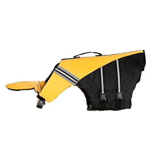 VANZACK Xs Verstellbare Hundeschwimmweste Neon Gelb Atmungsaktive Ärmellose Rettungsweste mit Praktischem Griff für Sicheres Schwimmen und Wassersport bei Kleinen Hunden von VANZACK
