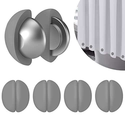 Duschvorhang Gewichte, Niemals Rost Duschvorhang Magnete, Silikonbeschichtete Magnete Tischdecken Magnete, für Fenstervorhang, Duschvorhang, Tischdecke hör Aufhören zu Blasen (Grau, 5 Paar) von VANZAVANZU