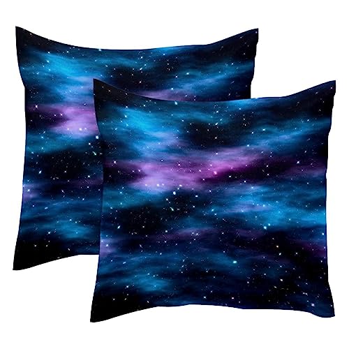 Nebular Galaxy Sternenhimmel, quadratisch, dekorativer weicher Samt-Kissenbezug für Couch, Sofa, Bett, Auto, Wohnzimmer, 40 x 40 cm, 2 Stück von VAPOKF