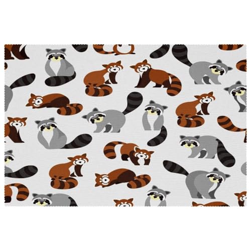 Platzsets mit rotem Panda und Waschbär, 1 Stück, für Esstisch, waschbar, rutschfest, für Weihnachten, Urlaub, Geburtstag, Party Platzsets mit rotem Panda und Waschbär, 1 Stück, für Esstisch, waschbar, rutschfest, für Weihnachten, Urlaub, Geburtstag, Party von VAPOKF