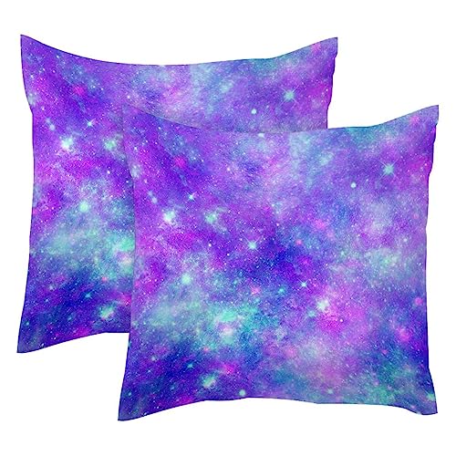 Universe Galaxy Sternenhimmel, quadratisch, dekorativer weicher Samt-Kissenbezug für Couch, Sofa, Bett, Auto, Wohnzimmer, 40 x 40 cm, 2 Stück von VAPOKF