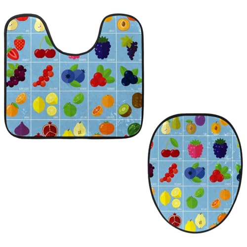 VAPOKF 2-teiliges WC-Vorleger-Set, U-förmige Konturmatte und WC-Deckelbezug, weicher, rutschfester Flanell-Badezimmerteppich, WC-Sitzbezug – Obst-Kollektion VAPOKF 2-teiliges WC-Vorleger-Set, U-förmige Konturmatte und WC-Deckelbezug, weicher, rutschfester Flanell-Badezimmerteppich, WC-Sitzbezug – Obst-Kollektion von VAPOKF