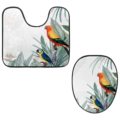VAPOKF 2-teiliges WC-Vorleger-Set, U-förmige Konturmatte und WC-Deckelbezug, weicher, rutschfester Flanell-Badezimmerteppich, WC-Sitzbezug – schöner tropischer Ara VAPOKF 2-teiliges WC-Vorleger-Set, U-förmige Konturmatte und WC-Deckelbezug, weicher, rutschfester Flanell-Badezimmerteppich, WC-Sitzbezug – schöner tropischer Ara von VAPOKF
