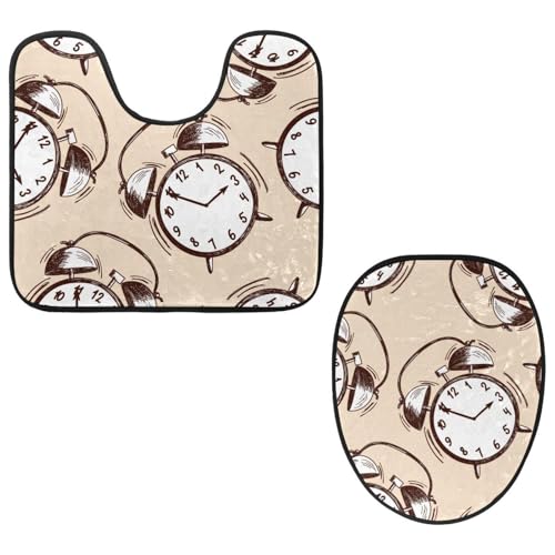VAPOKF 2-teiliges WC-Vorleger-Set, U-förmige Konturmatte und WC-Deckelbezug, weicher rutschfester Flanell-Badezimmermatte, WC-Sitzbezug – Klingel-Wecker VAPOKF 2-teiliges WC-Vorleger-Set, U-förmige Konturmatte und WC-Deckelbezug, weicher rutschfester Flanell-Badezimmermatte, WC-Sitzbezug – Klingel-Wecker von VAPOKF
