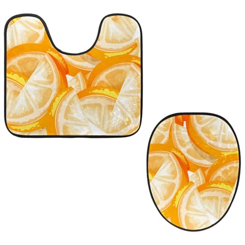 VAPOKF 2-teiliges WC-Vorleger-Set, U-förmige Konturmatte und WC-Deckelbezug, weicher rutschfester Flanell-Badezimmerteppich, WC-Sitzbezug – orangefarbener Obst-Hintergrund VAPOKF 2-teiliges WC-Vorleger-Set, U-förmige Konturmatte und WC-Deckelbezug, weicher rutschfester Flanell-Badezimmerteppich, WC-Sitzbezug – orangefarbener Obst-Hintergrund von VAPOKF