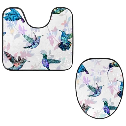 VAPOKF 2-teiliges WC-Vorleger-Set, U-förmige Konturmatte und WC-Deckelbezug, weicher rutschfester Flanell-Badezimmerteppich, WC-Sitzbezug – schöner fliegender Kolibri VAPOKF 2-teiliges WC-Vorleger-Set, U-förmige Konturmatte und WC-Deckelbezug, weicher rutschfester Flanell-Badezimmerteppich, WC-Sitzbezug – schöner fliegender Kolibri von VAPOKF