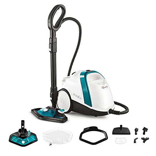 Polti Vaporetto PTEU0277 Smart 100_T Dampfreinigungsgerät mit 4 BAR, Wassertankkapazität 2 L, Dampfmenge 110 g/Min, 2 liters, tötet und beseitigt 99,99%* der Viren, Keime und Bakterien, Weiss/türkis von POLTI