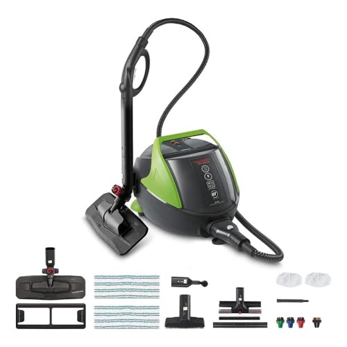 Polti Vaporetto Pro 95 Turbo Flexi, Dampfreiniger mit Boiler,Maximaler Druck 5 Bar,Leistung 1100 W, Unbegrenzte Autonomie, Made in Italy, Eco-Funktion,14 Zubehörteile im Lieferumfang, Schwarz und Grün Polti Vaporetto Pro 95 Turbo Flexi, Dampfreiniger mit Boiler,Maximaler Druck 5 Bar,Leistung 1100 W, Unbegrenzte Autonomie, Made in Italy, Eco-Funktion,14 Zubehörteile im Lieferumfang, Schwarz und Grün von POLTI