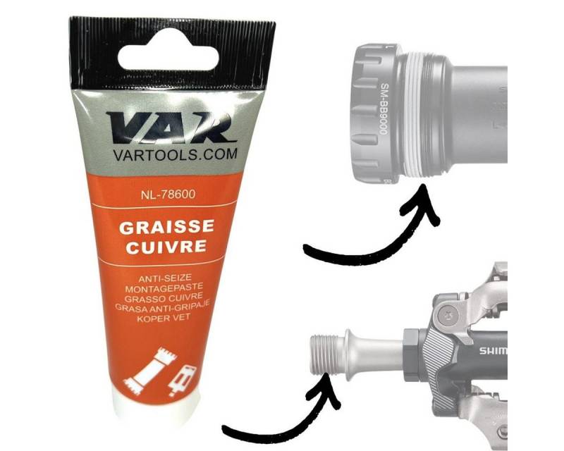 VAR Fahrrad-Montageständer Var Anti Seize Kupfer Montagepaste Fahrrad Lager / Pedale 100ml von VAR