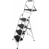 Varan Motors - CQX804T Stehleiter Trittleiter mit Griff und Werkzeugablage, 4-stufig, 158 cm, stabil und rutschfeste Füße Varan Motors - CQX804T Stehleiter Trittleiter mit Griff und Werkzeugablage, 4-stufig, 158 cm, stabil und rutschfeste Füße von VARAN MOTORS