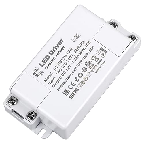 LED Trafo 12V 15W, LED Treiber AC 230V auf 12 Volt DC 1.25A LED Transformator Netzteil, Konstante Spannung, LED Niedervolttrafo für MR11 G4 MR16 GU5.3 LED Beleuchtungen, VARICART von VARICART