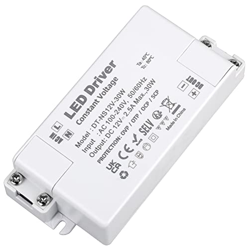 VARICART LED Trafo 12V 30W, LED Treiber AC 230V auf 12 Volt DC 2.5A LED Transformator Driver Netzteil, Konstante Spannung Schaltnetzteil, LED Niedervolttrafo für MR11 G4 MR16 GU5.3 LED Beleuchtungen von VARICART