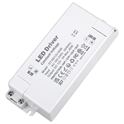 VARICART LED Trafo 12V 60W, Treiber Netzteil AC 230V Auf 12 Volt DC 5A Transformator, Konstante Spannung Schaltnetzteil, Niedervolttrafo Für MR11 G4 MR16 GU5.3 Beleuchtungen von VARICART