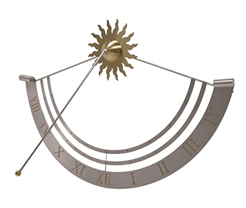 VARILANDO Sonnenuhr mit römischen Ziffern, Metall, pulverbeschichtet, Silber-/goldfarben von VARILANDO