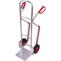 VARIOfit Aluminiumkarre 200kg Tragkraft Kunststoffgleitkufen mit gebogenen Querstreben pannensichere Bereifung von VARIOFIT